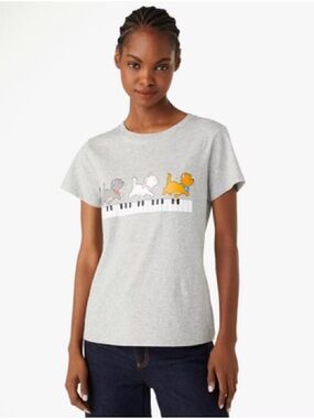 kate spade Gray Aristocats Short Sleeve Tee